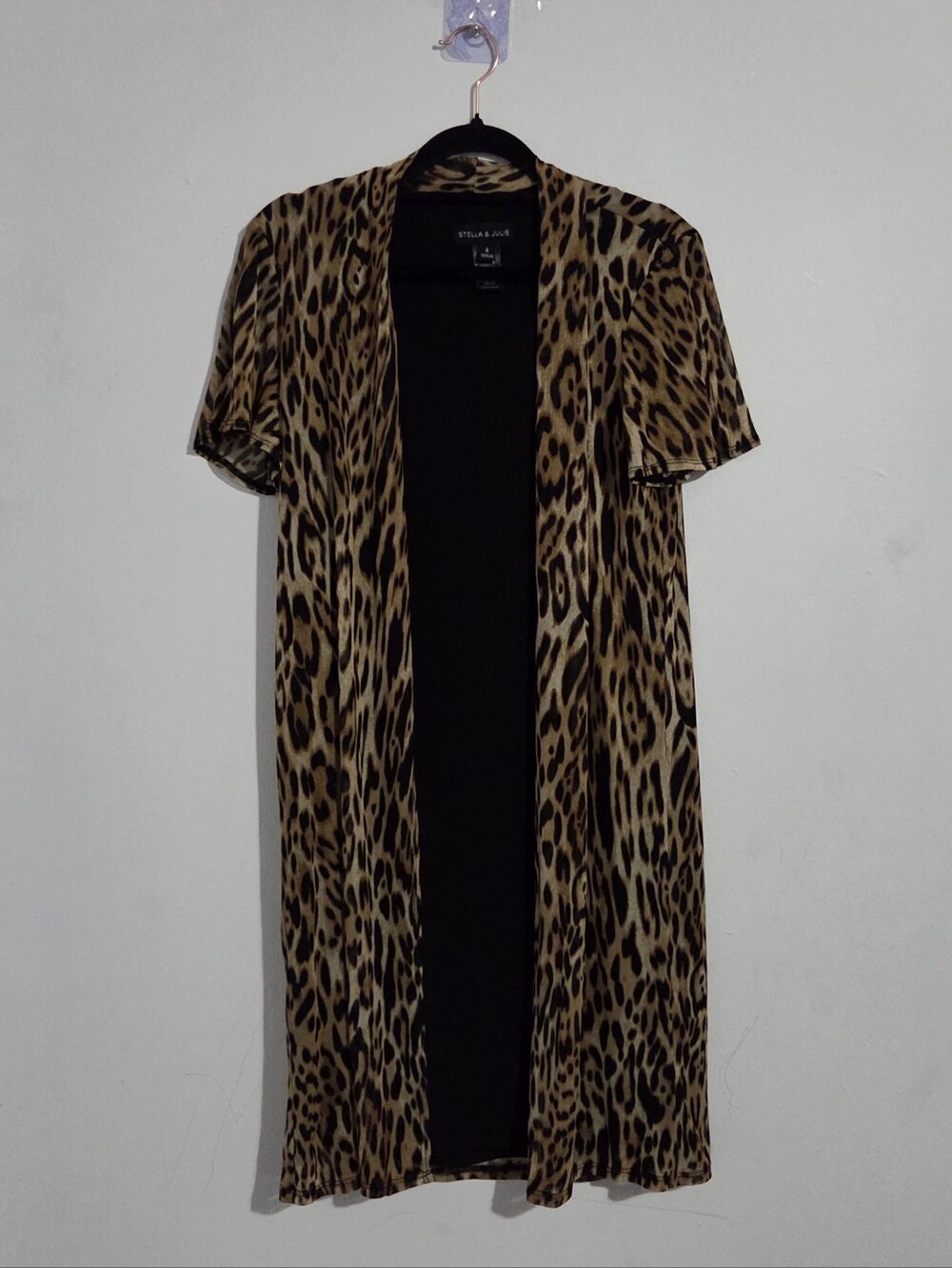 Stella & Julie Leopard Print Cardigan Dress